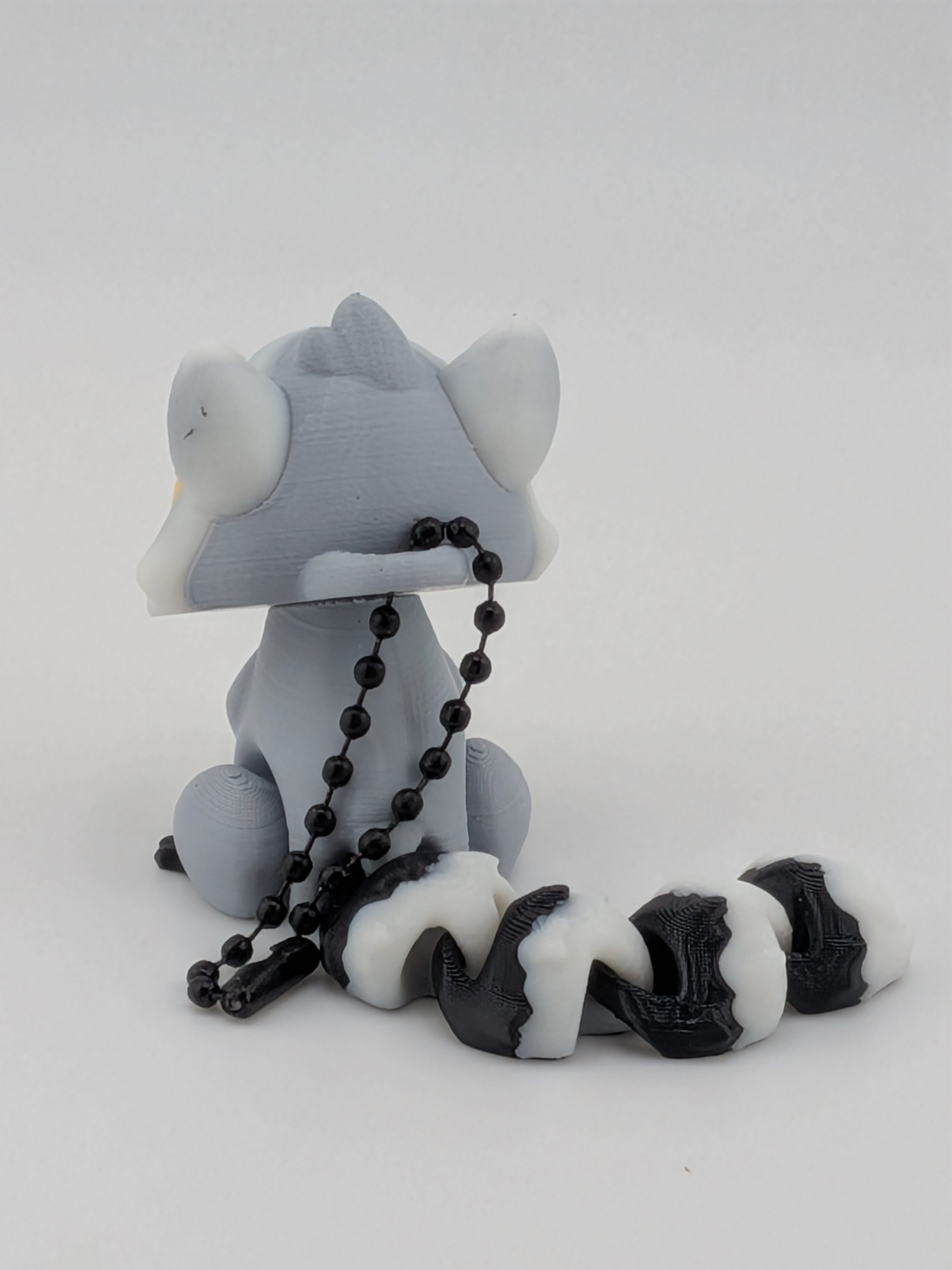 Flexi Lemur Keychain Fidget Toy 3D Printed Ring-Tailed Bag Charm