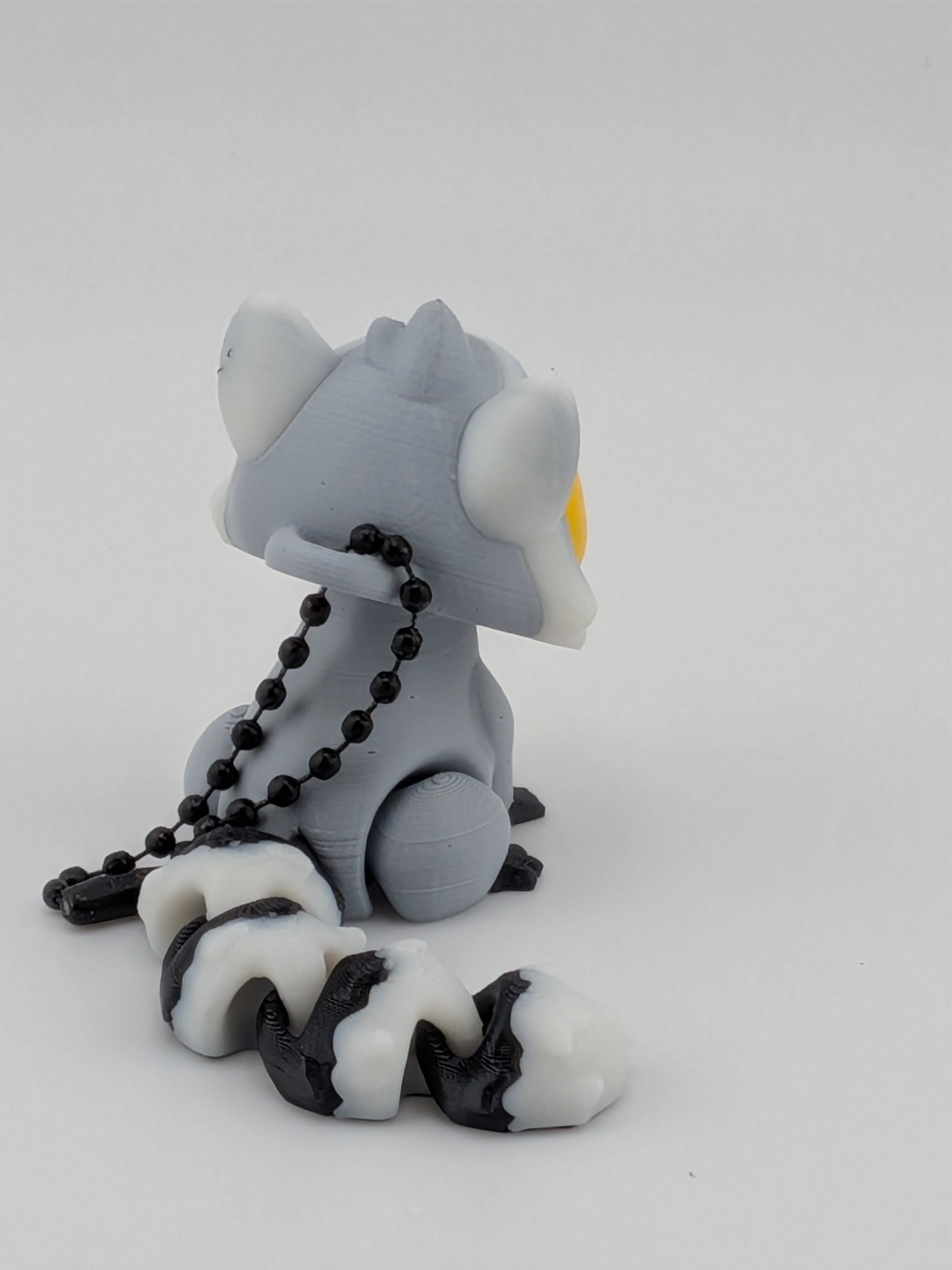 Flexi Lemur Keychain Fidget Toy 3D Printed Ring-Tailed Bag Charm