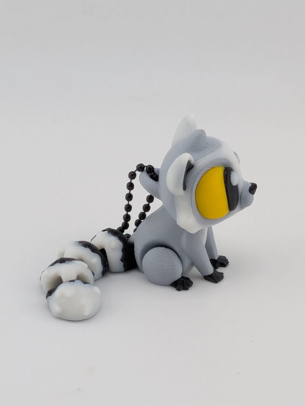 Flexi Lemur Keychain Fidget Toy 3D Printed Ring-Tailed Bag Charm