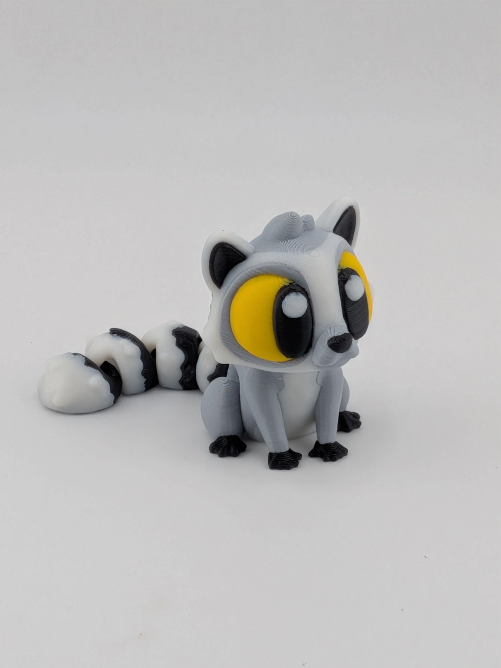 Flexi Lemur Keychain Fidget Toy 3D Printed Ring-Tailed Bag Charm