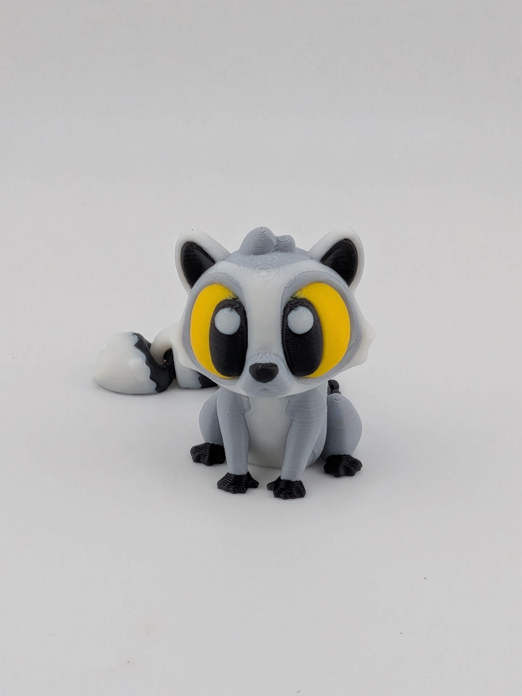 Flexi Lemur Keychain Fidget Toy 3D Printed Ring-Tailed Bag Charm