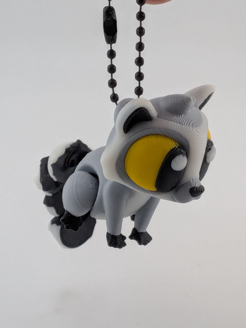 Flexi Lemur Keychain Fidget Toy 3D Printed Ring-Tailed Bag Charm