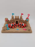 Sandcastle Beach Diorama 3D Printed Display With 2 Articulated Mini Crabs