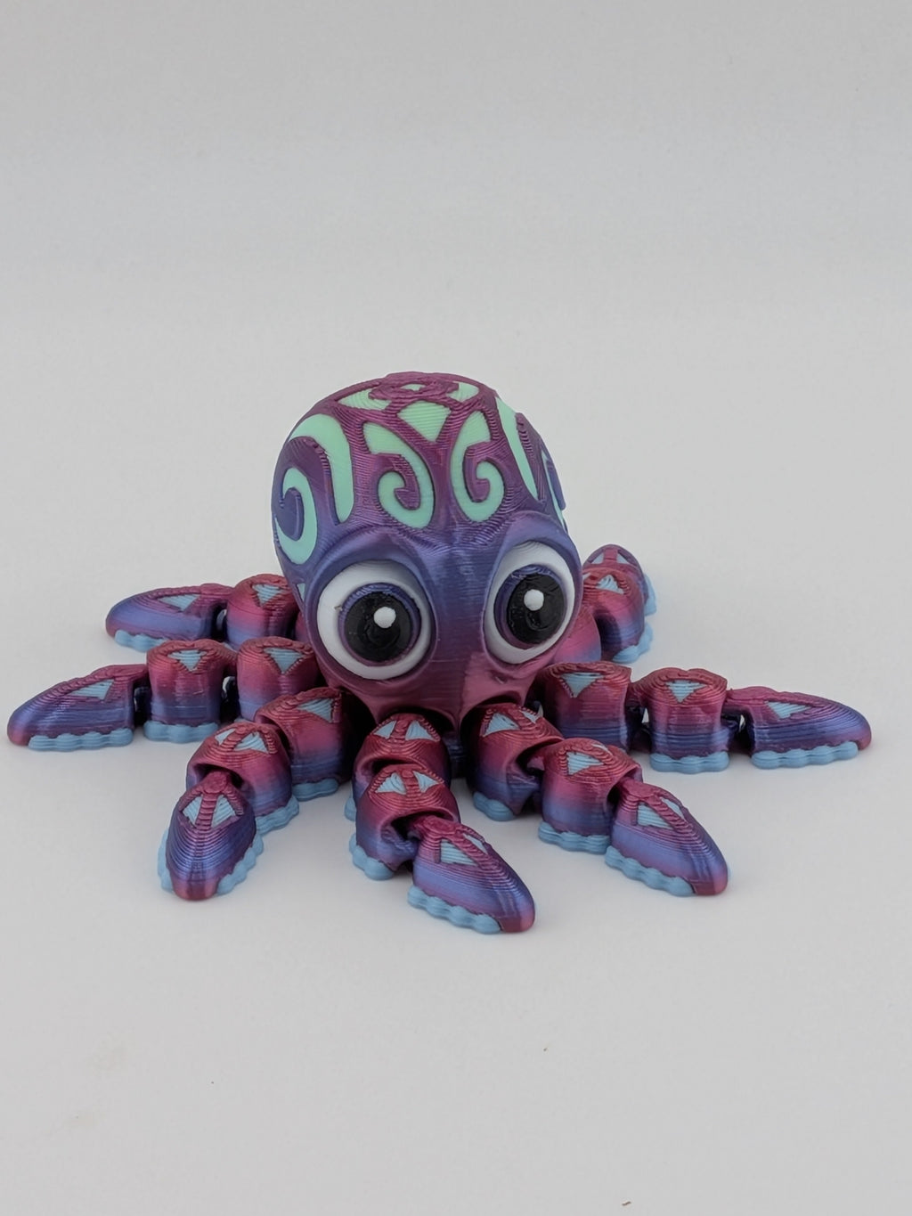 Tattooed Flexi Octopus Fidget Toy 3D Printed Articulated Dual Silk Desk Pet