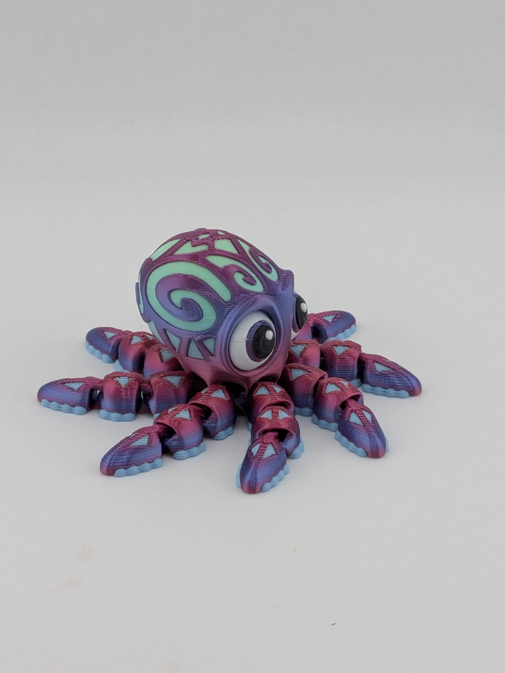 Tattooed Flexi Octopus Fidget Toy 3D Printed Articulated Dual Silk Desk Pet