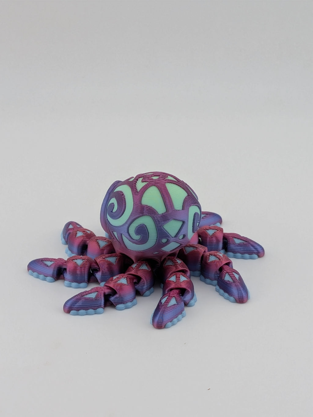 Tattooed Flexi Octopus Fidget Toy 3D Printed Articulated Dual Silk Desk Pet