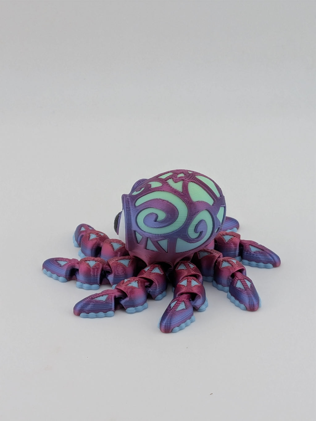 Tattooed Flexi Octopus Fidget Toy 3D Printed Articulated Dual Silk Desk Pet