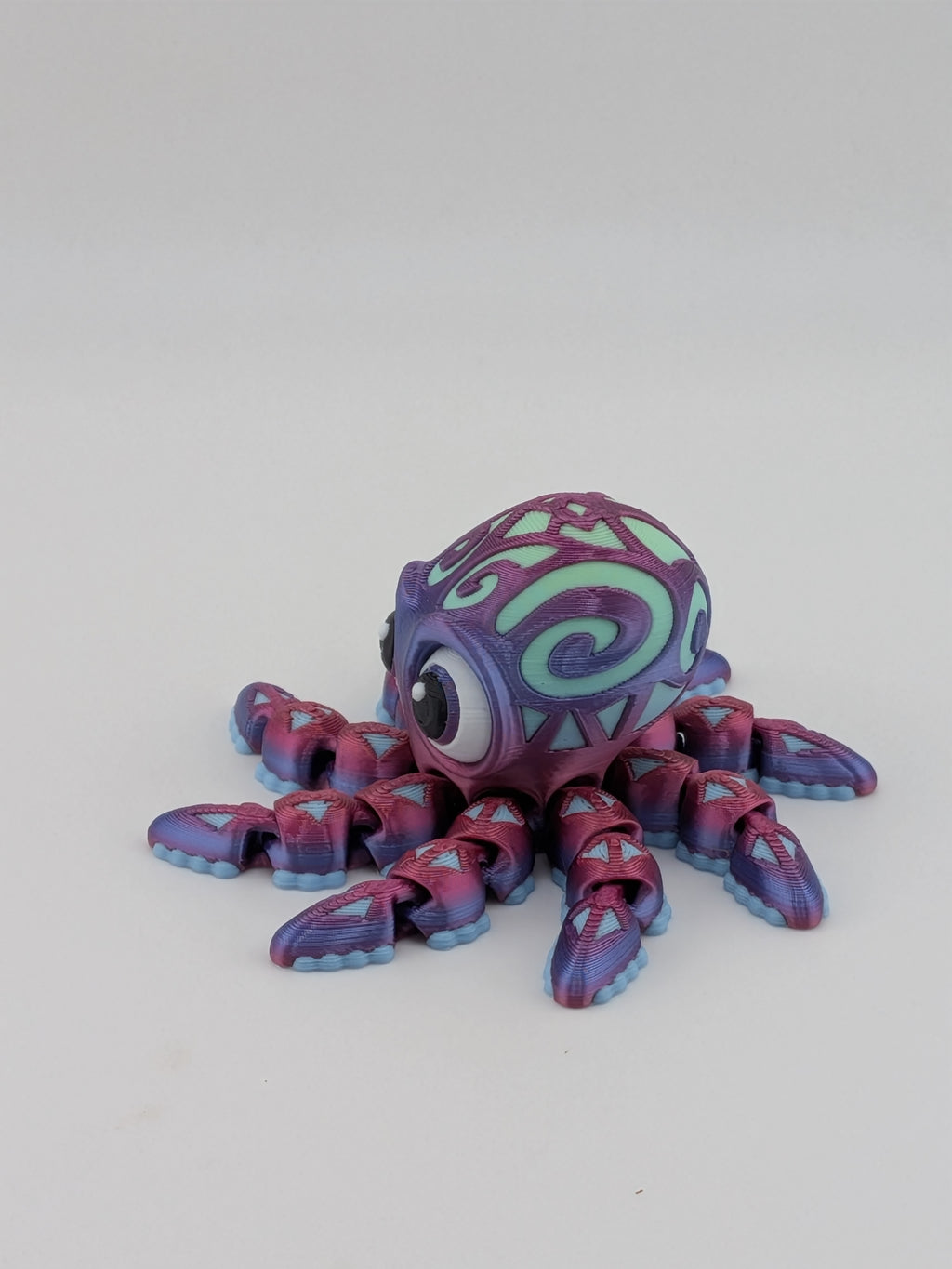 Tattooed Flexi Octopus Fidget Toy 3D Printed Articulated Dual Silk Desk Pet