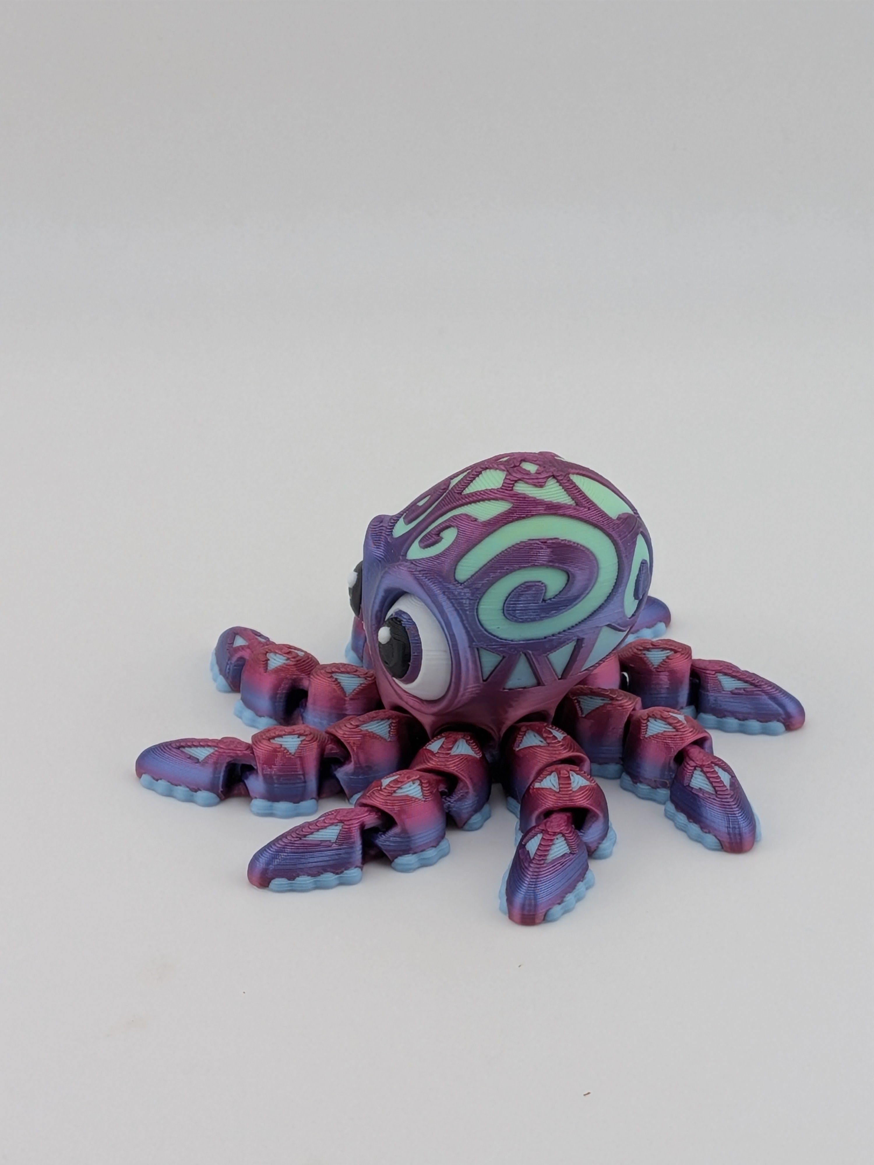 Tattooed Flexi Octopus Fidget Toy 3D Printed Articulated Dual Silk Desk Pet