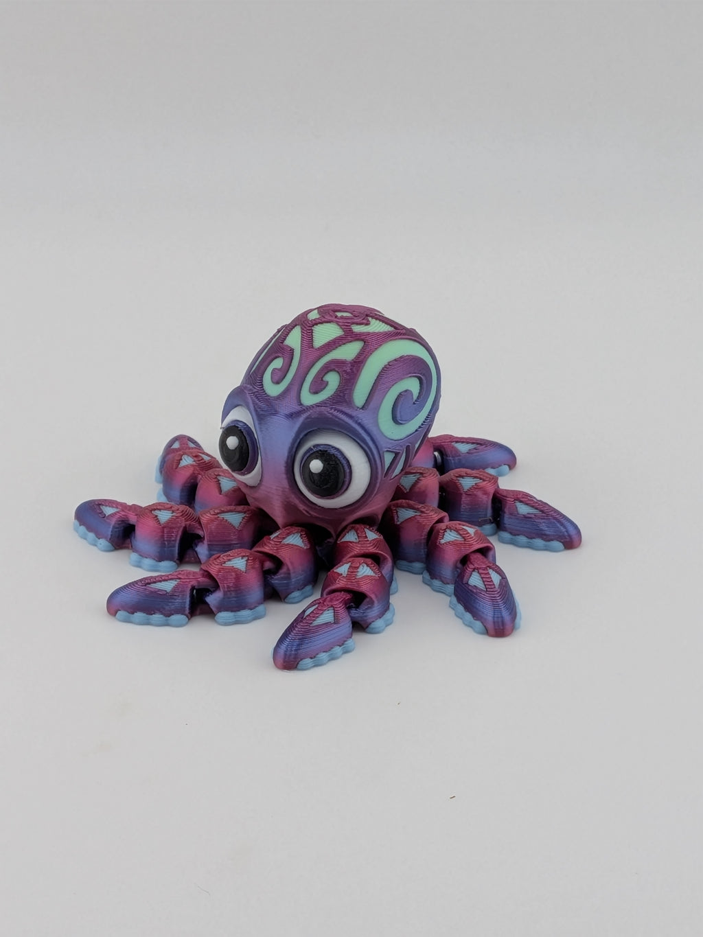 Tattooed Flexi Octopus Fidget Toy 3D Printed Articulated Dual Silk Desk Pet