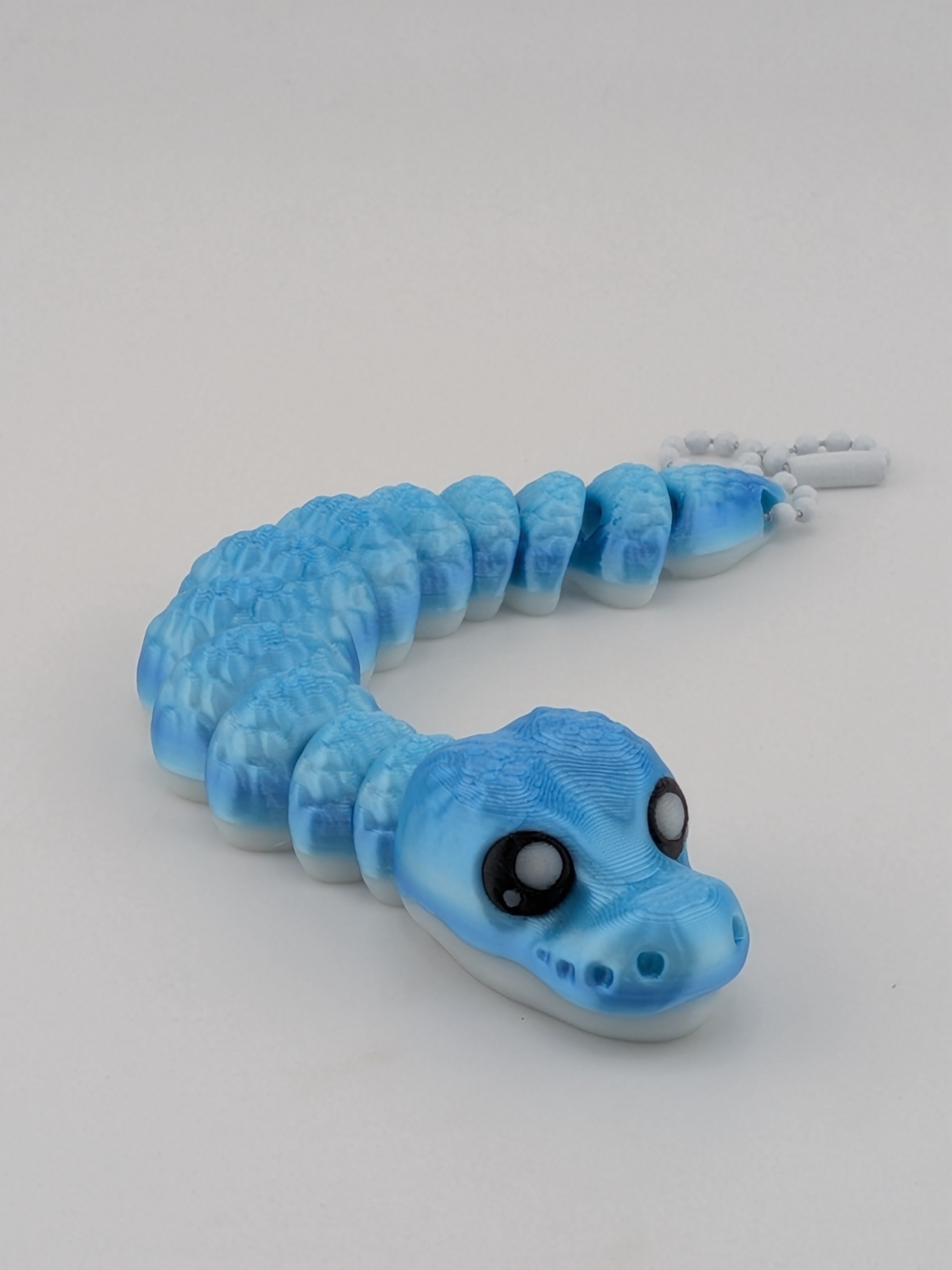 Flexi Snake Keychain Fidget Toy 5 Inch 3D Printed Articulated Bag Charm