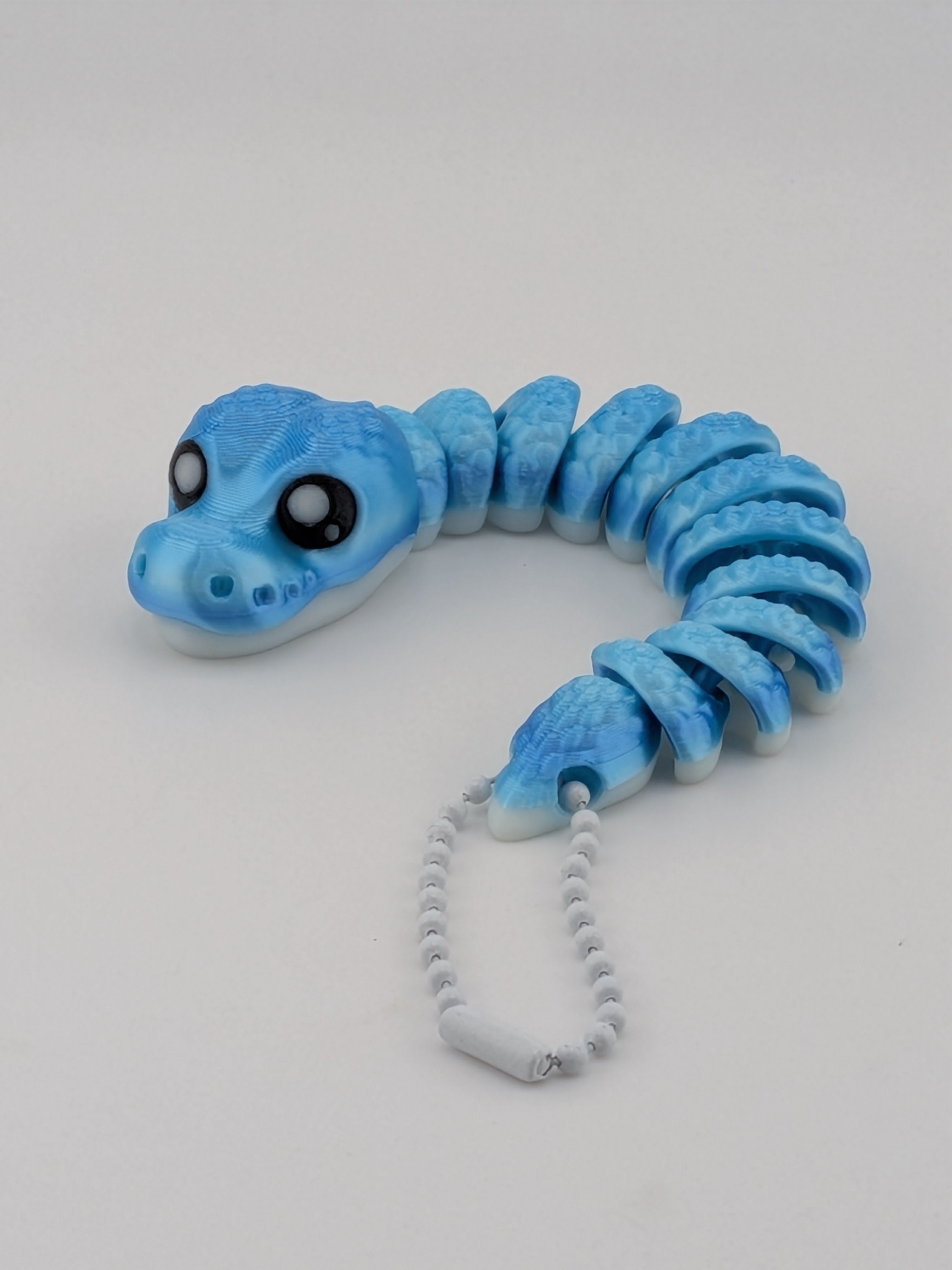 Flexi Snake Keychain Fidget Toy 5 Inch 3D Printed Articulated Bag Charm