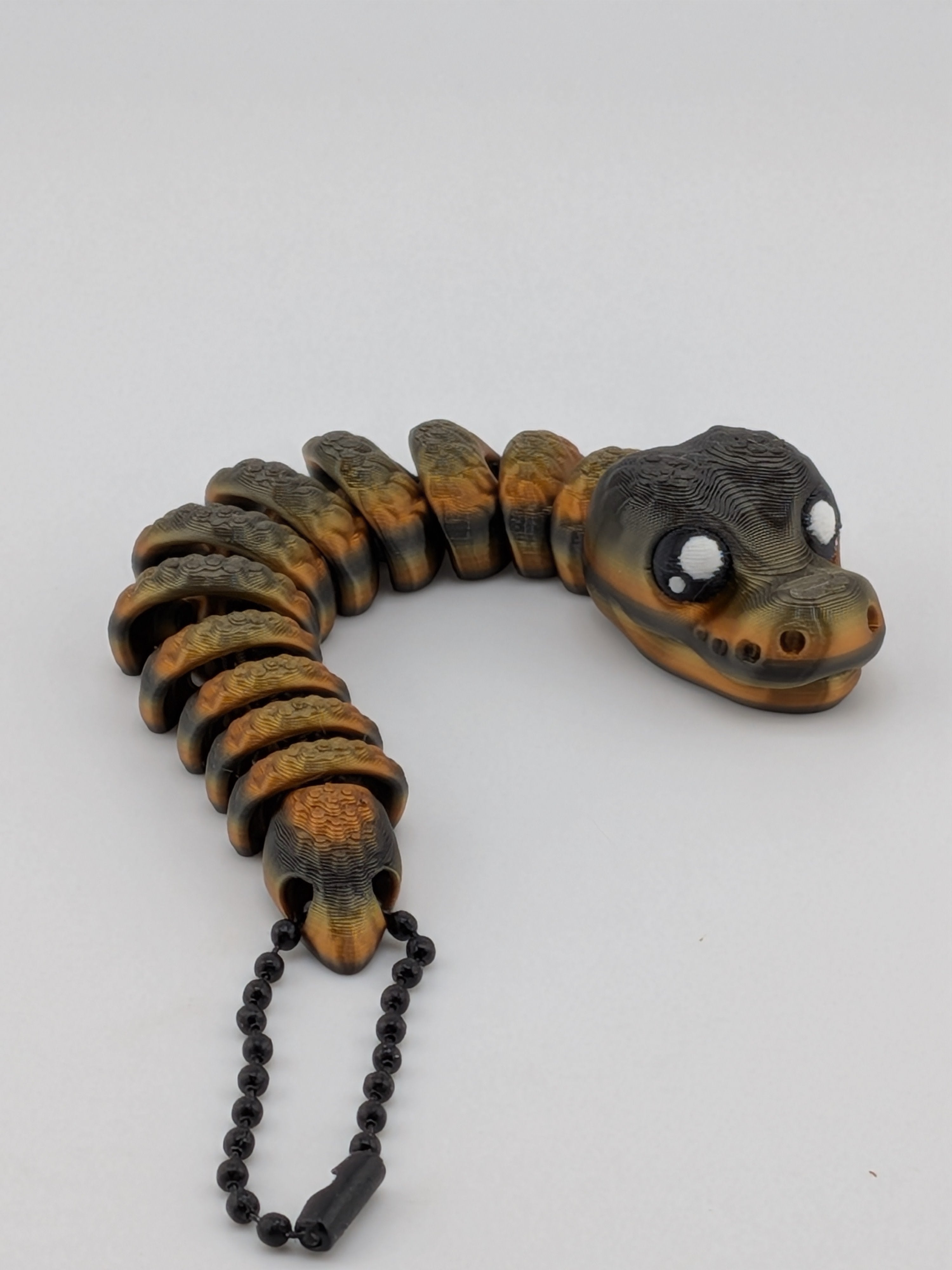 Flexi Snake Keychain Fidget Toy 5 Inch 3D Printed Articulated Bag Charm