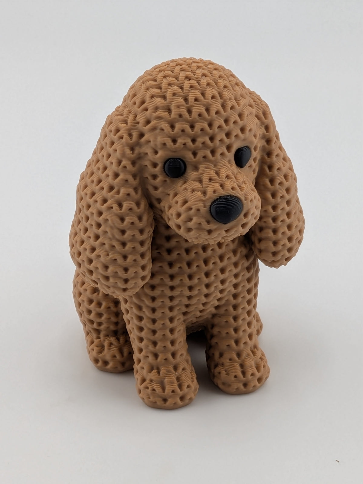 Set 1of3 Faux Crochet Dog Figurine 3D Printed Knit Texture Breed Desk Pet Decor