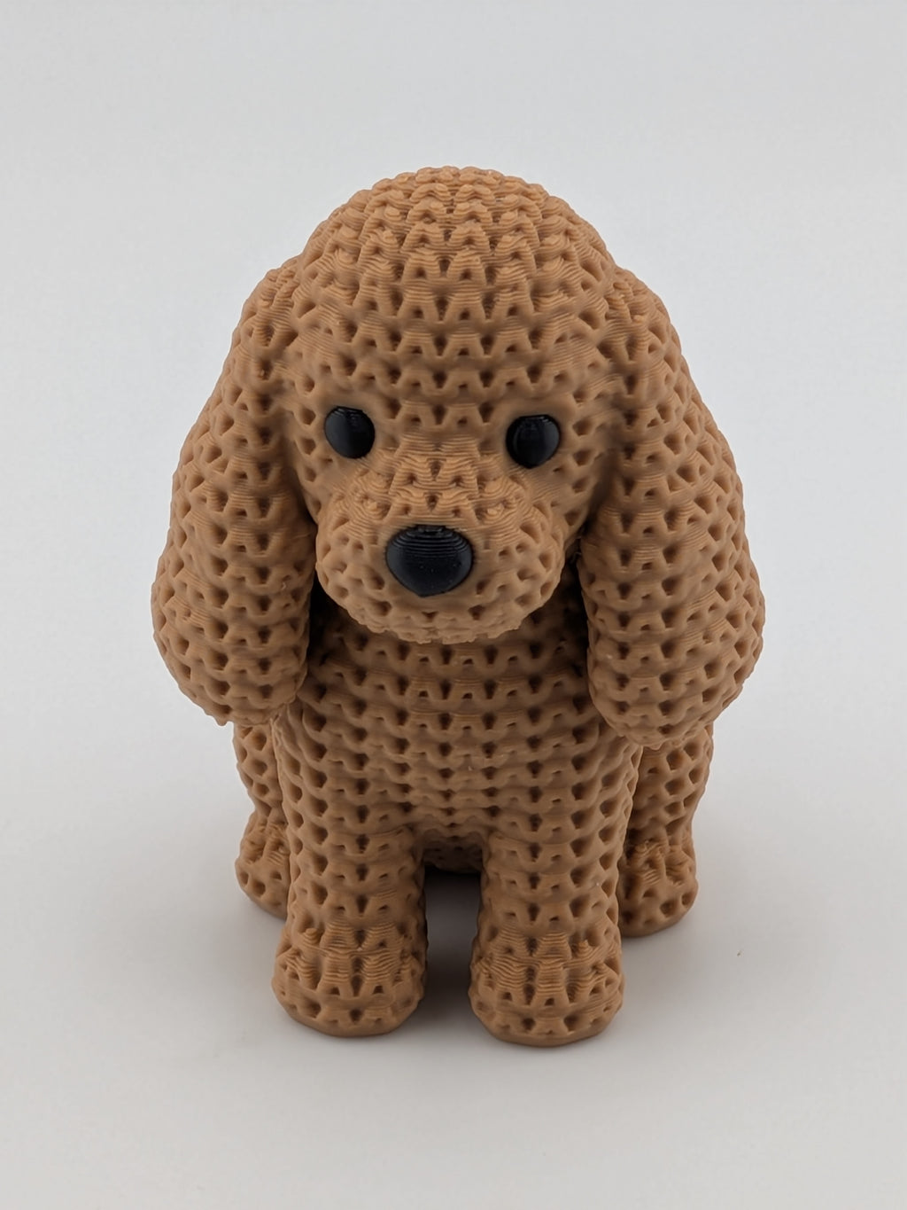 Faux Crochet Dog Figurine 3D Printed Knit Texture Breed Desk Pet Decor