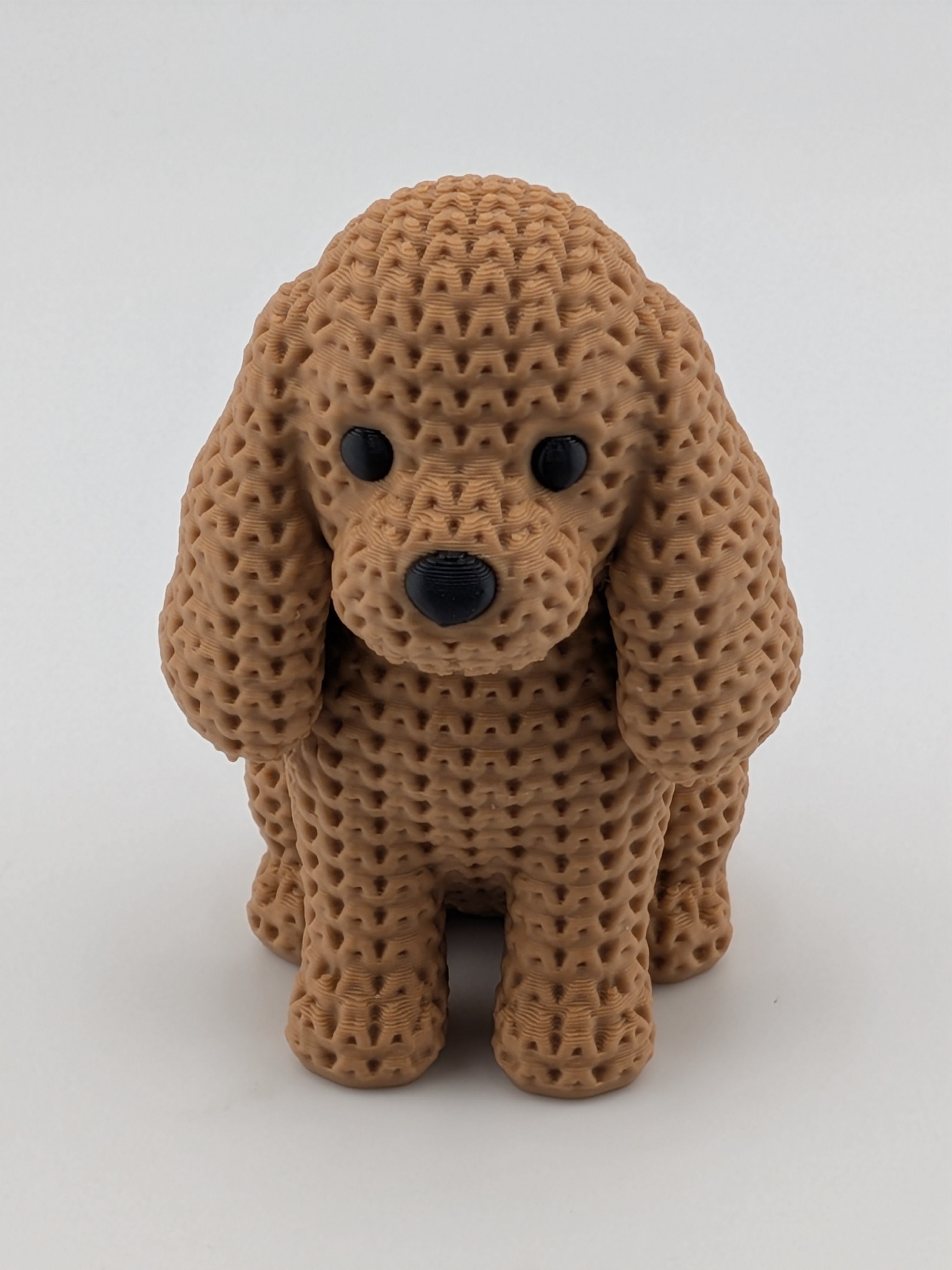 Faux Crochet Dog Figurine 3D Printed Knit Texture Breed Desk Pet Decor
