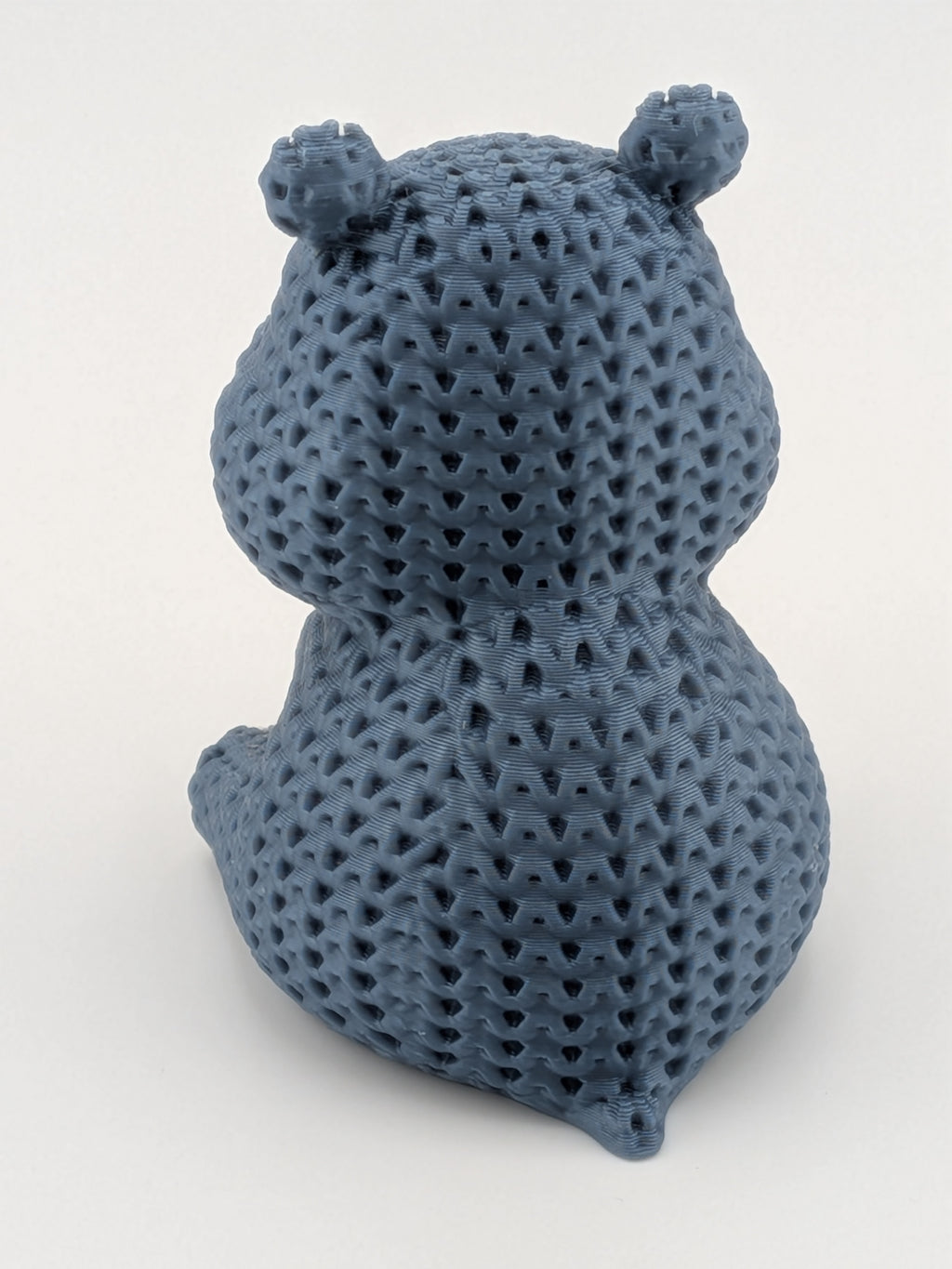 Faux Crochet Hippo Figurine 2.75 Inch 3D Printed Knit Texture Desk Decor