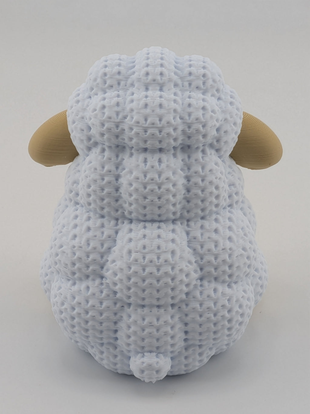 Faux Crochet Sheep Figurine 3D Printed Knit Texture Desk Pet Decor 2.5 Inch