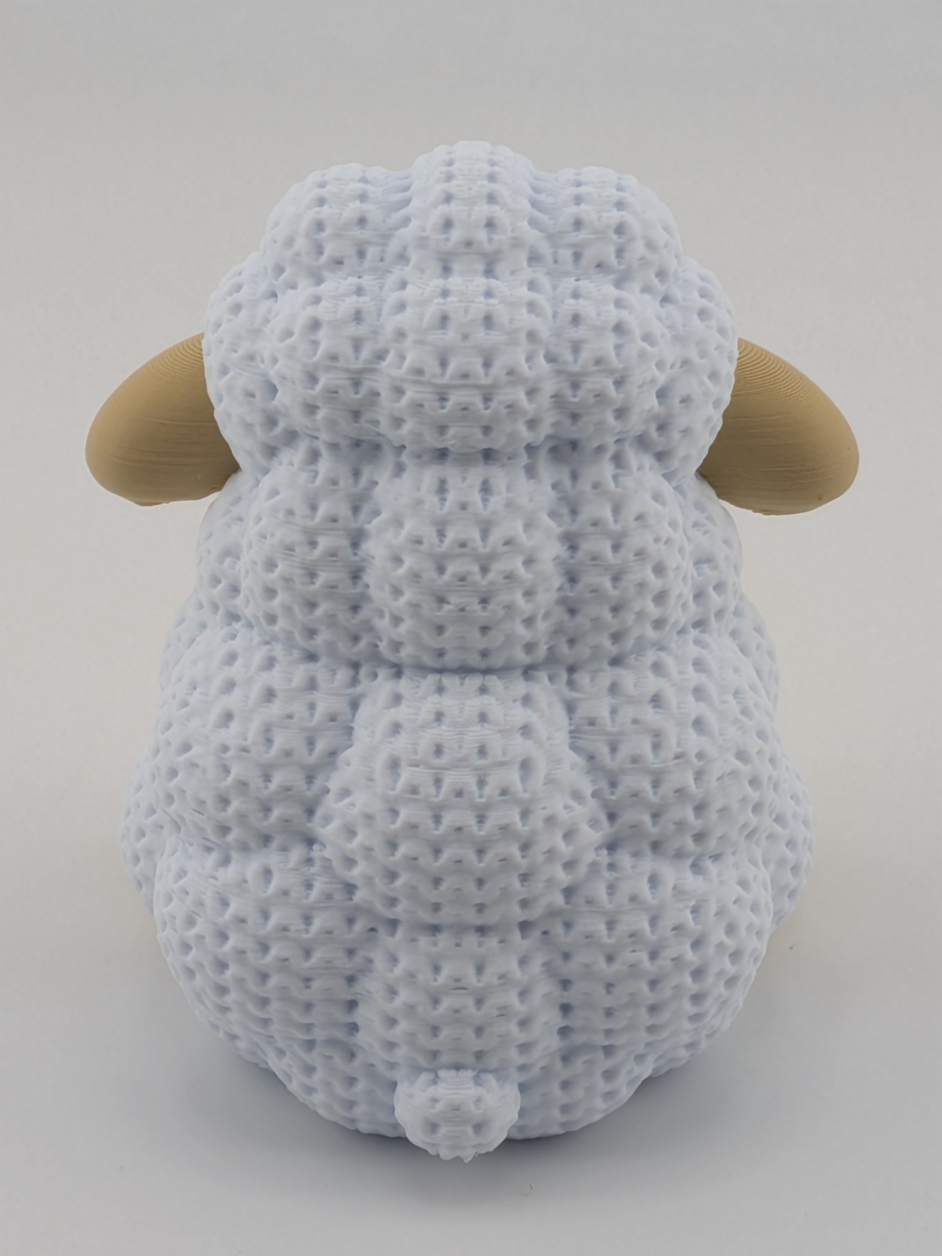 Faux Crochet Sheep Figurine 3D Printed Knit Texture Desk Pet Decor 2.5 Inch