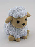 Faux Crochet Sheep Figurine 3D Printed Knit Texture Desk Pet Decor 2.5 Inch