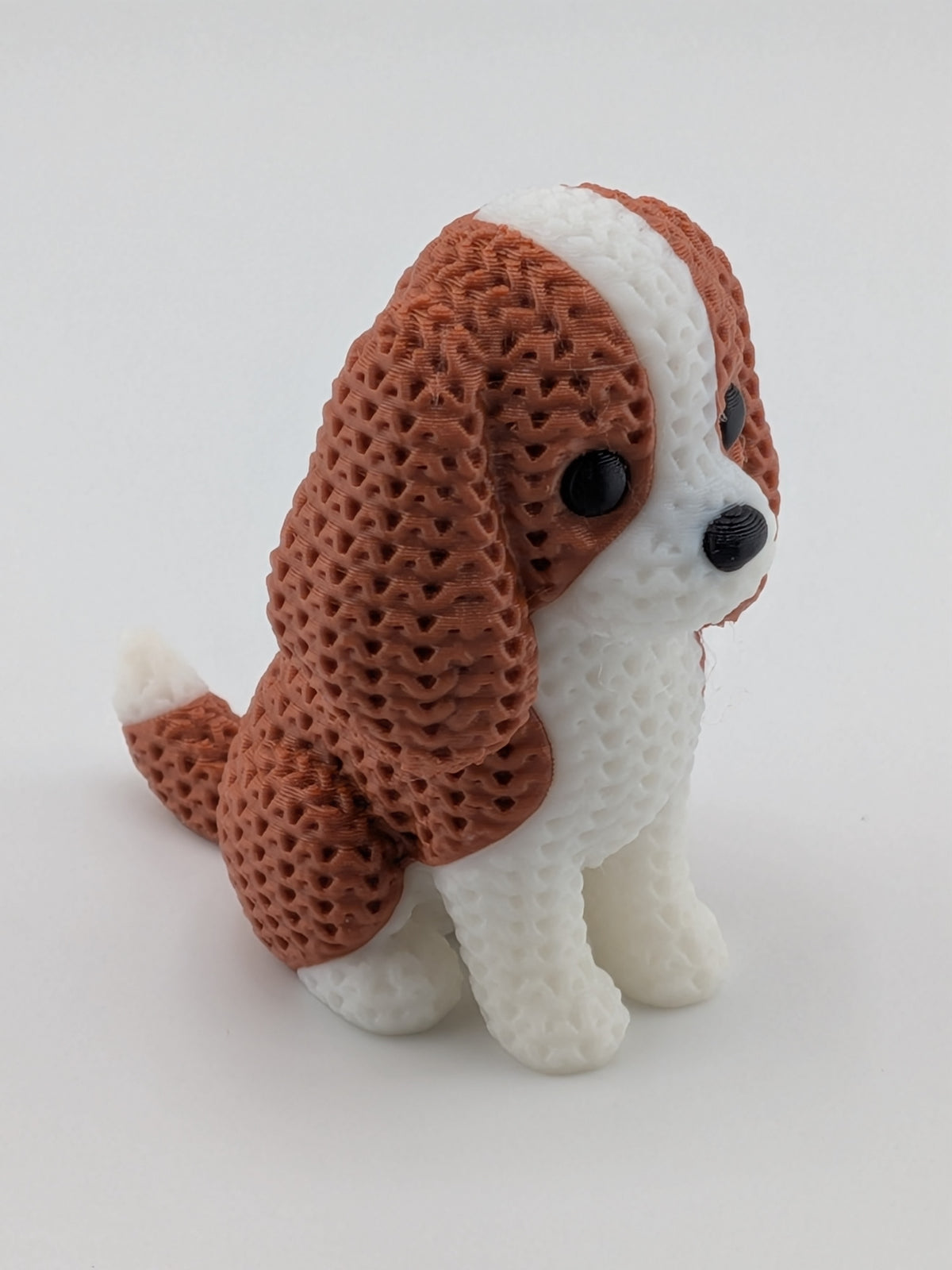 Set 1of3 Faux Crochet Dog Figurine 3D Printed Knit Texture Breed Desk Pet Decor