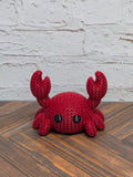 Faux Crochet Crab Figurine 3D Printed Knit Texture Ocean Desk Pet Decor