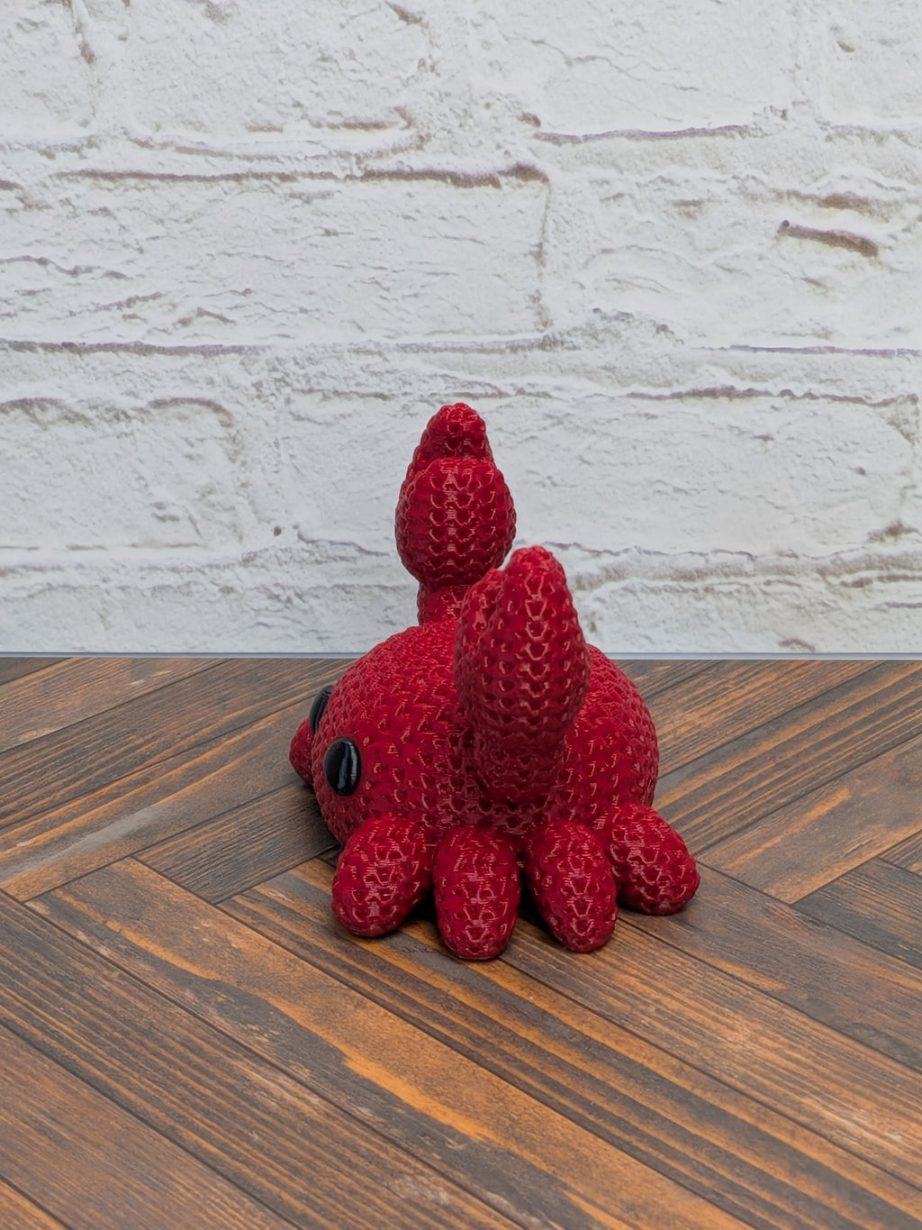 Faux Crochet Crab Figurine 3D Printed Knit Texture Ocean Desk Pet Decor