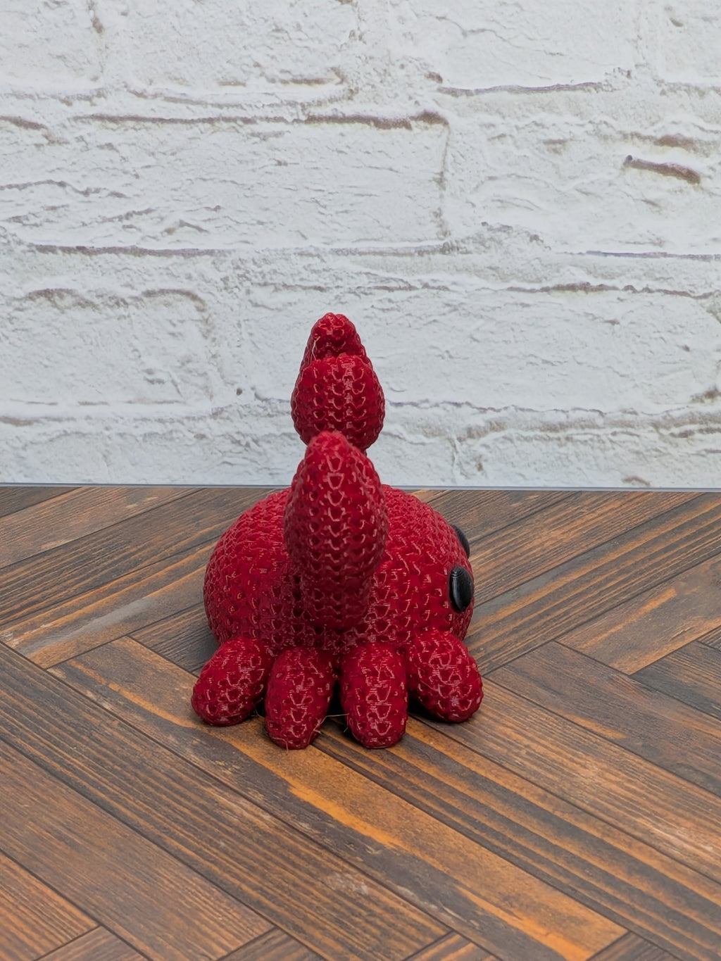 Faux Crochet Crab Figurine 3D Printed Knit Texture Ocean Desk Pet Decor