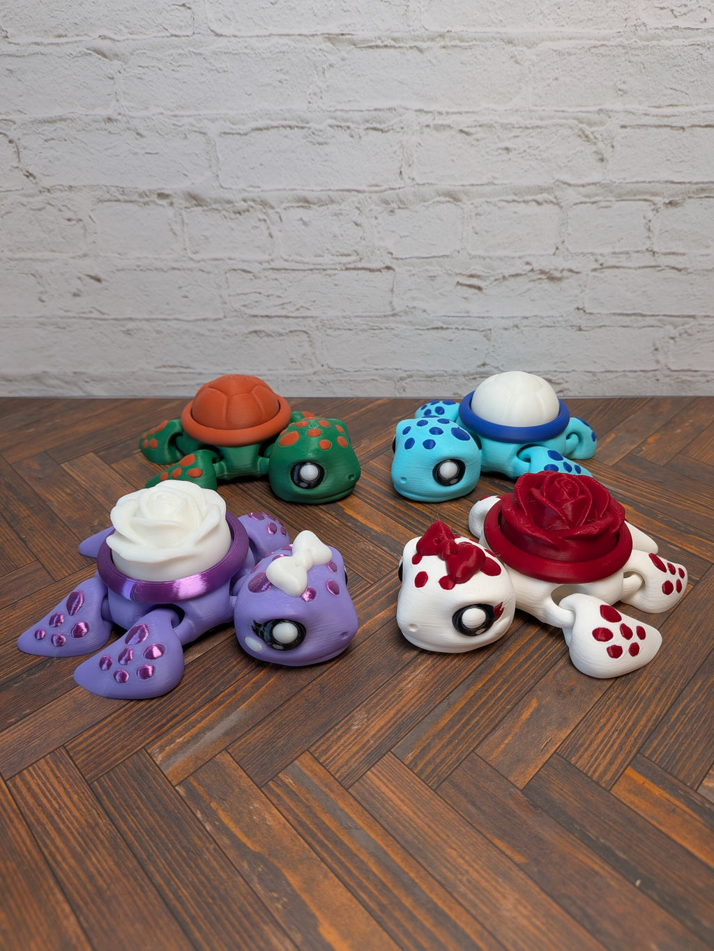Articulated Sea Turtle Fidget Cute Ocean Animal Flower Shell Clicker Toy