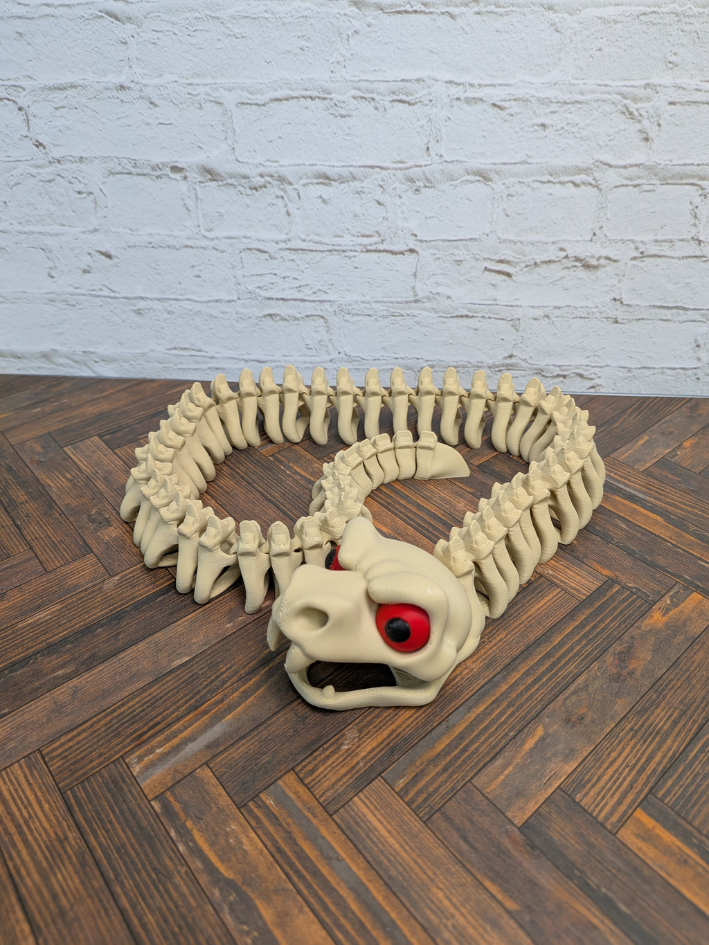 23 Inch Snake Skeleton Fidget Toy 3D Printed Articulated Viper Bone Desk Decor
