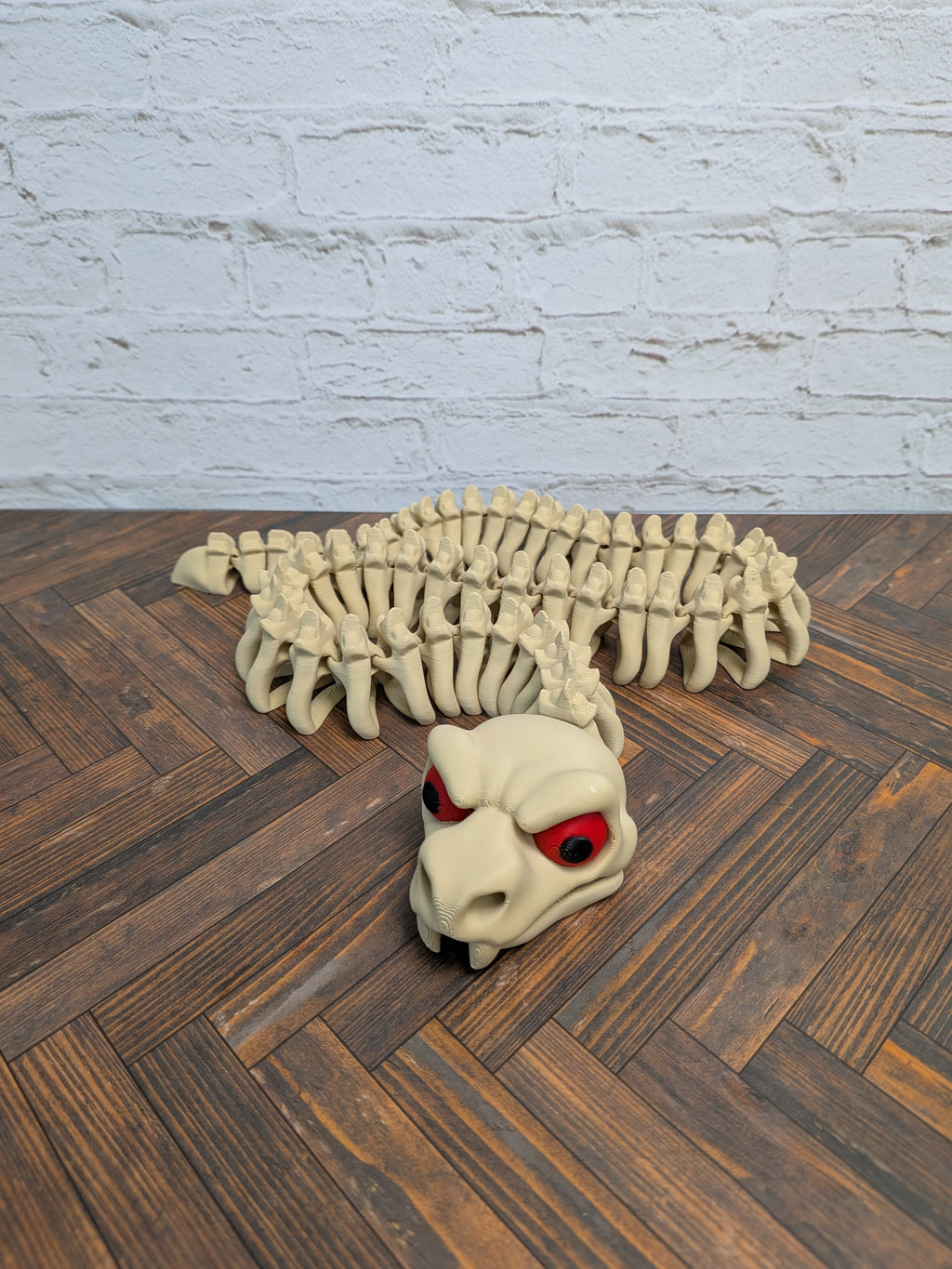 23 Inch Snake Skeleton Fidget Toy 3D Printed Articulated Viper Bone Desk Decor