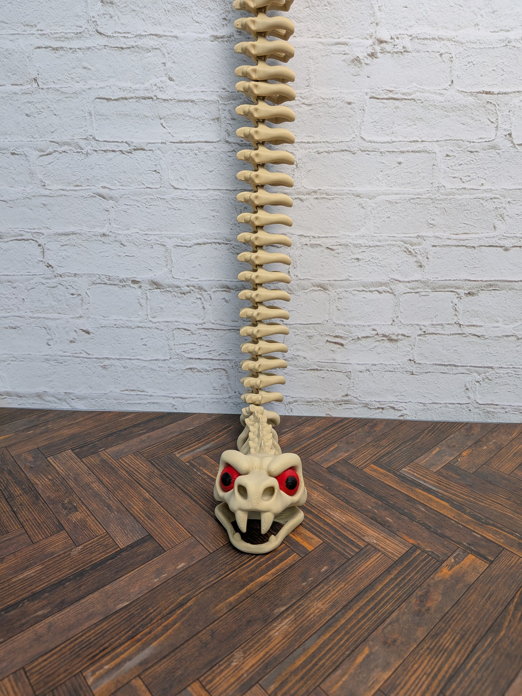 23 Inch Snake Skeleton Fidget Toy 3D Printed Articulated Viper Bone Desk Decor