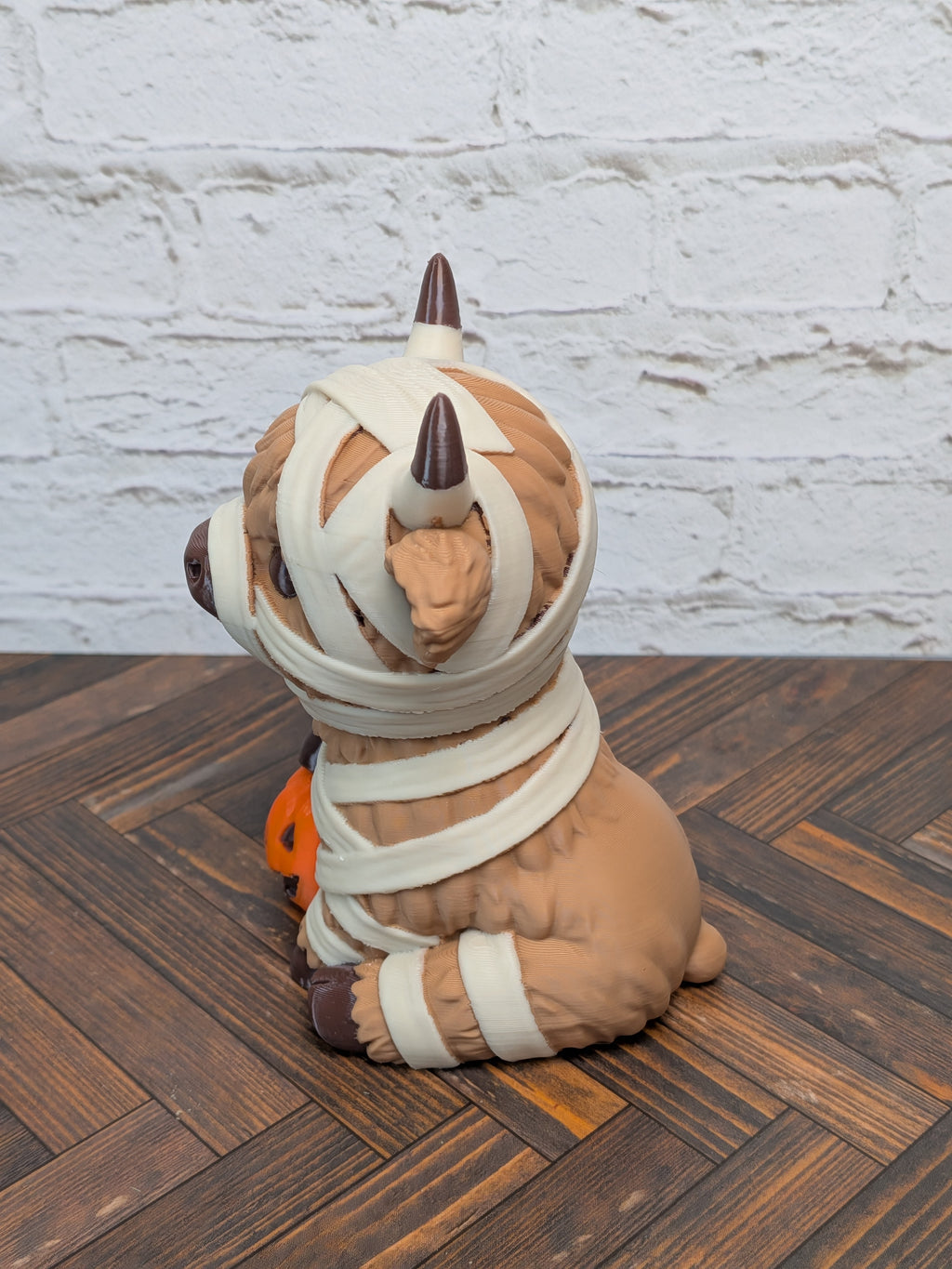 Mummy Highland Cow Figurine Udderly Dead Series 3D Printed Halloween Desk Pet