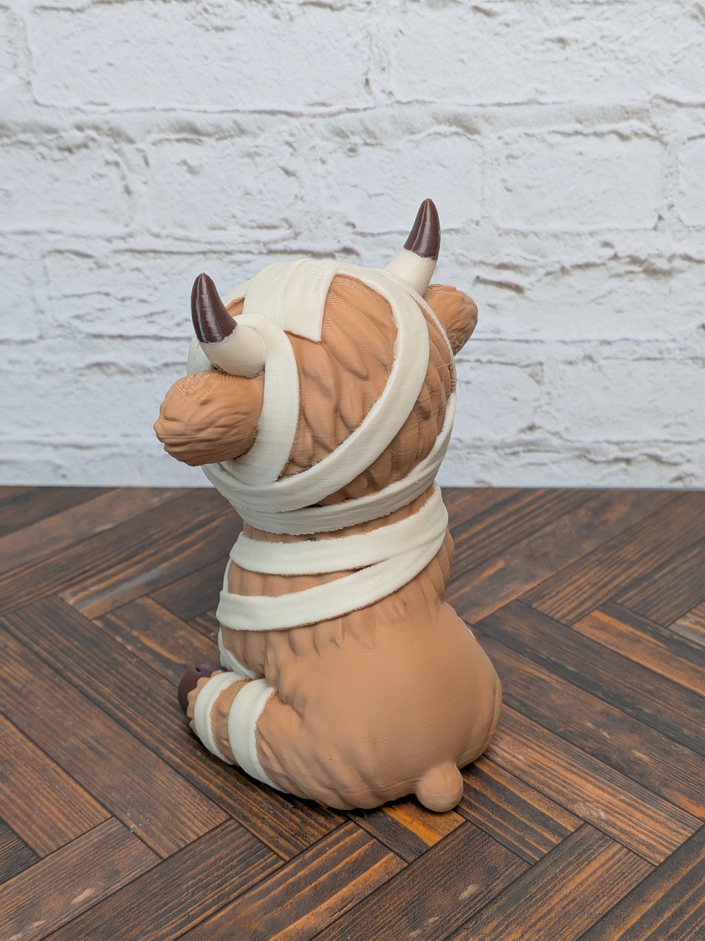 Mummy Highland Cow Figurine Udderly Dead Series 3D Printed Halloween Desk Pet