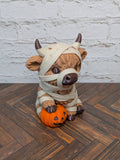 Udderly Dead Highland Cow Figurines 3D Printed Halloween Ghost Mummy Reaper Desk Decor