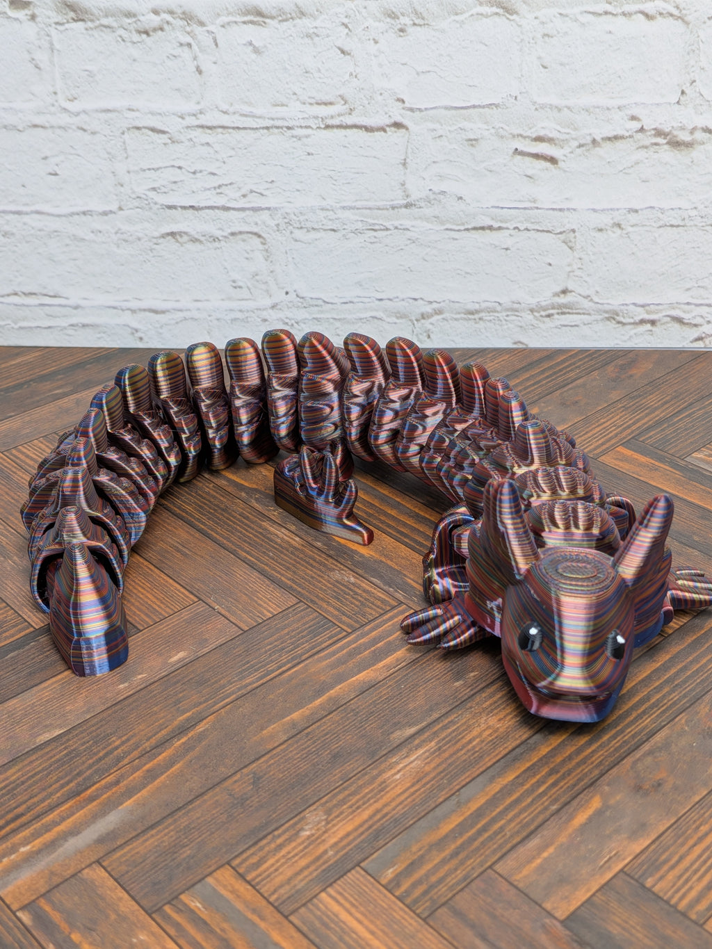 Flexi Axolotl Fidget Toy 10.5 Inch 3D Printed Articulated Dual Silk Desk Pet
