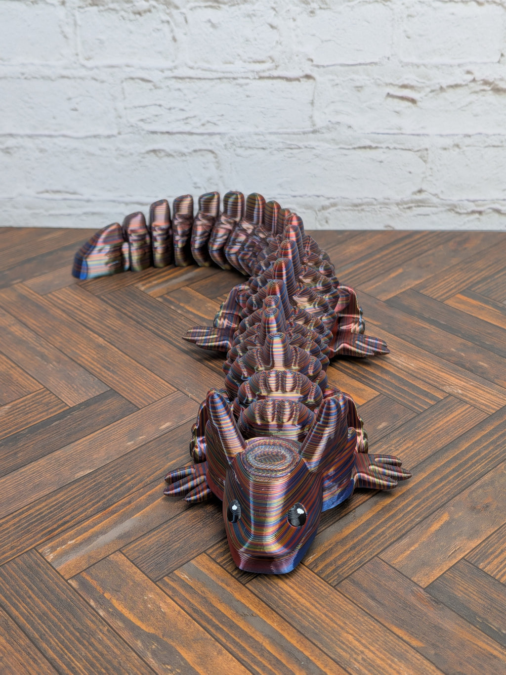 Flexi Axolotl Fidget Toy 10.5 Inch 3D Printed Articulated Dual Silk Desk Pet