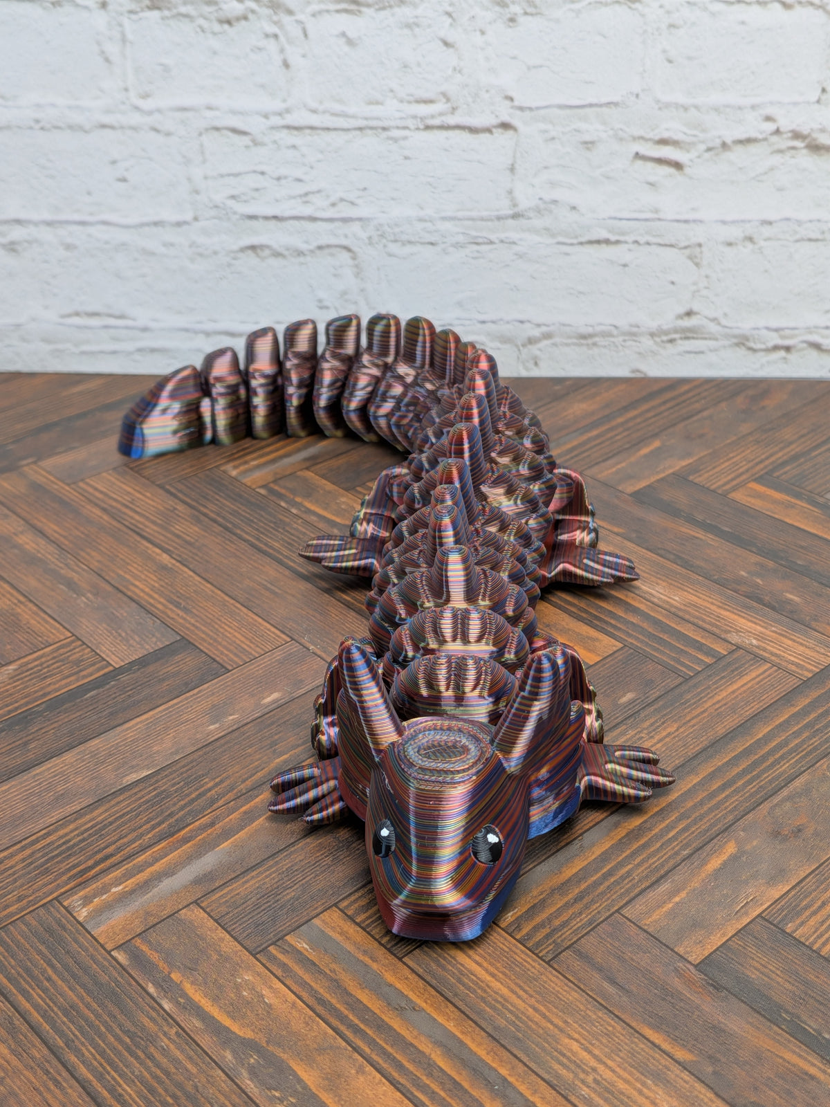 Flexi Axolotl Fidget Toy 10.5 Inch 3D Printed Articulated Dual Silk Desk Pet