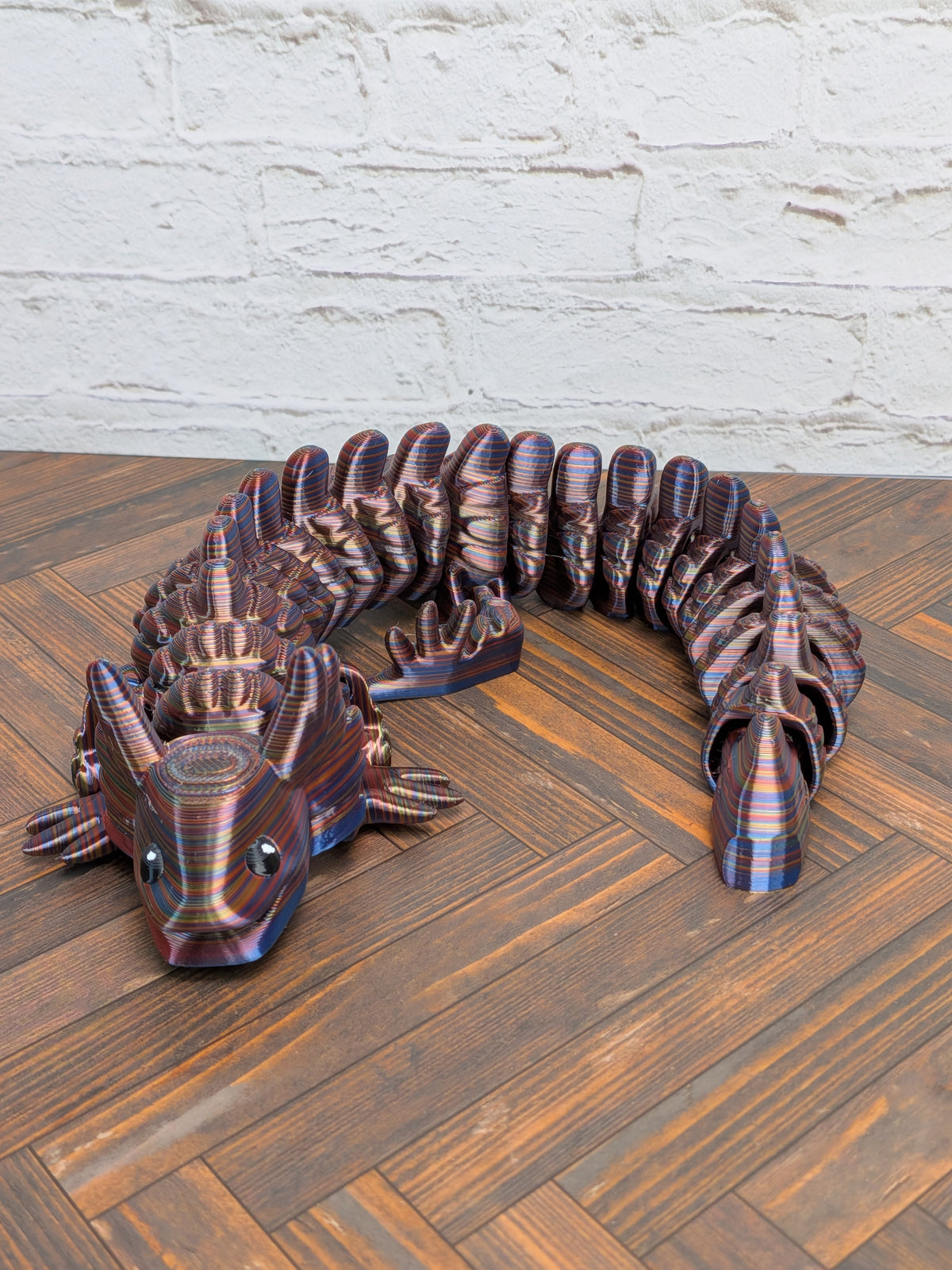 Flexi Axolotl Fidget Toy 10.5 Inch 3D Printed Articulated Dual Silk Desk Pet