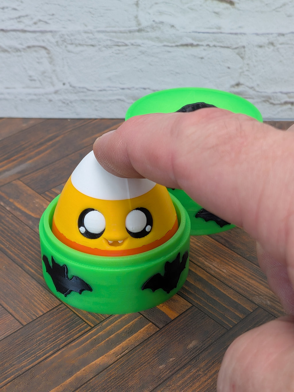 UV Reactive Candy Corn Clicker Fidget Mechanical Switch Halloween Bat Container