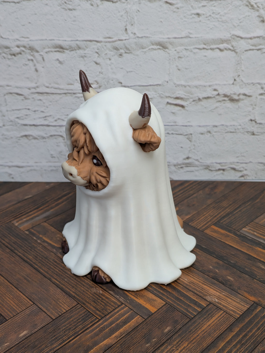 Udderly Dead Highland Cow Figurines 3D Printed Halloween Ghost Mummy Reaper Desk Decor