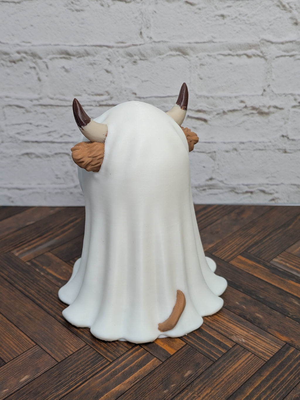 Udderly Dead Highland Cow Figurines 3D Printed Halloween Ghost Mummy Reaper Desk Decor