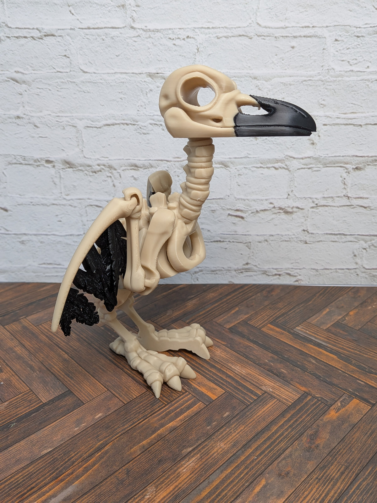 Articulated Skeleton Crow 3D Printed Poseable Raven Gothic Halloween Desk Decor