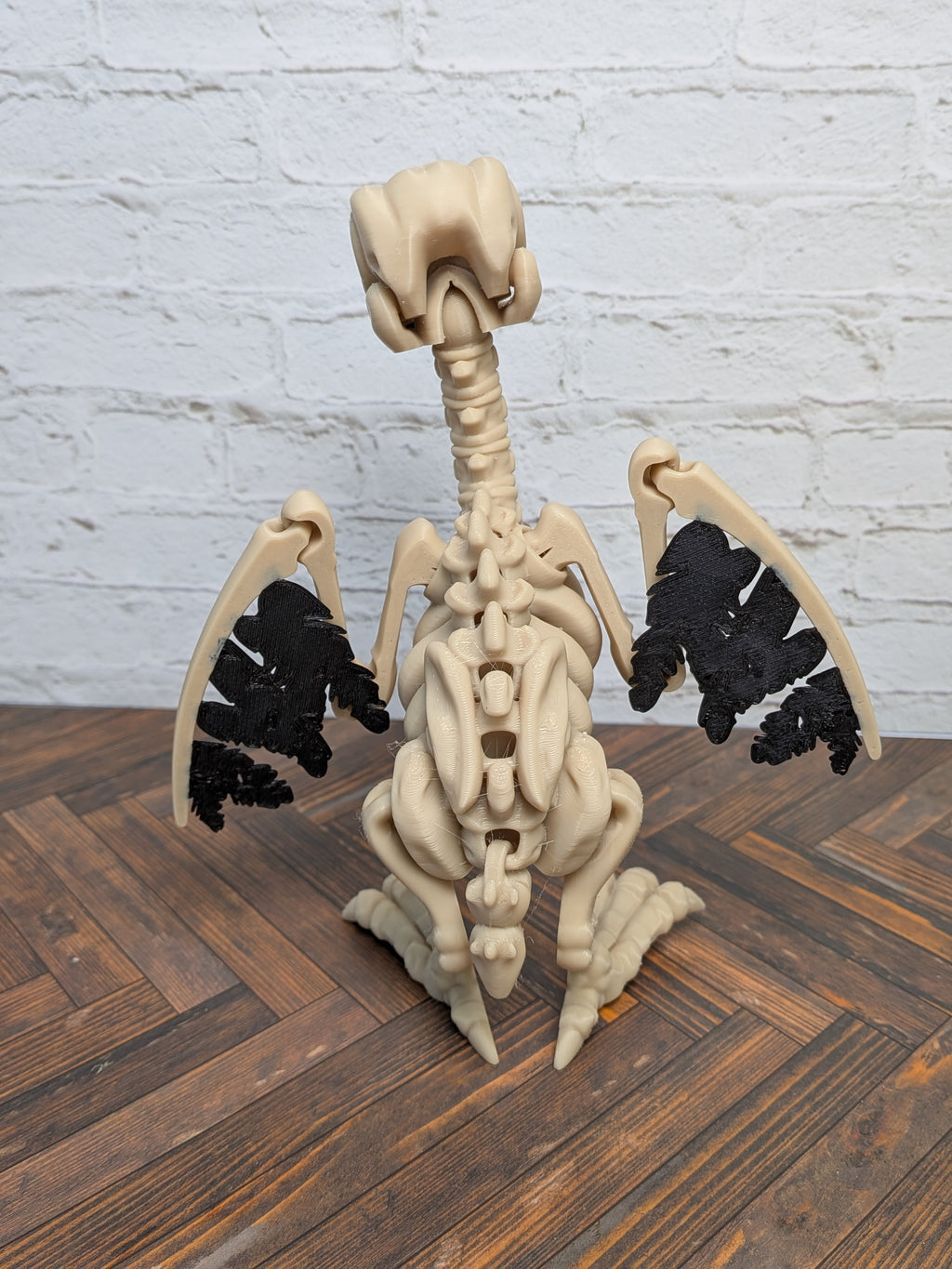 Articulated Skeleton Crow 3D Printed Poseable Raven Gothic Halloween Desk Decor