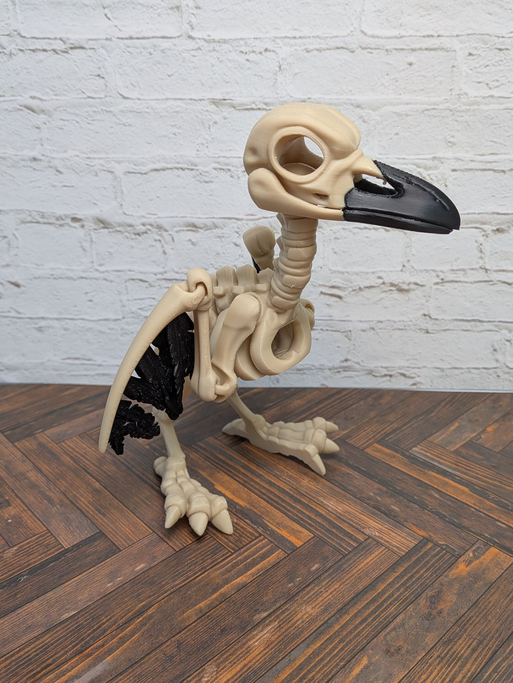 Articulated Skeleton Crow 3D Printed Poseable Raven Gothic Halloween Desk Decor