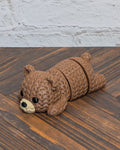 Faux Crochet Bear Fidget Toy 3D Printed Knit Texture Articulated Desk Pet