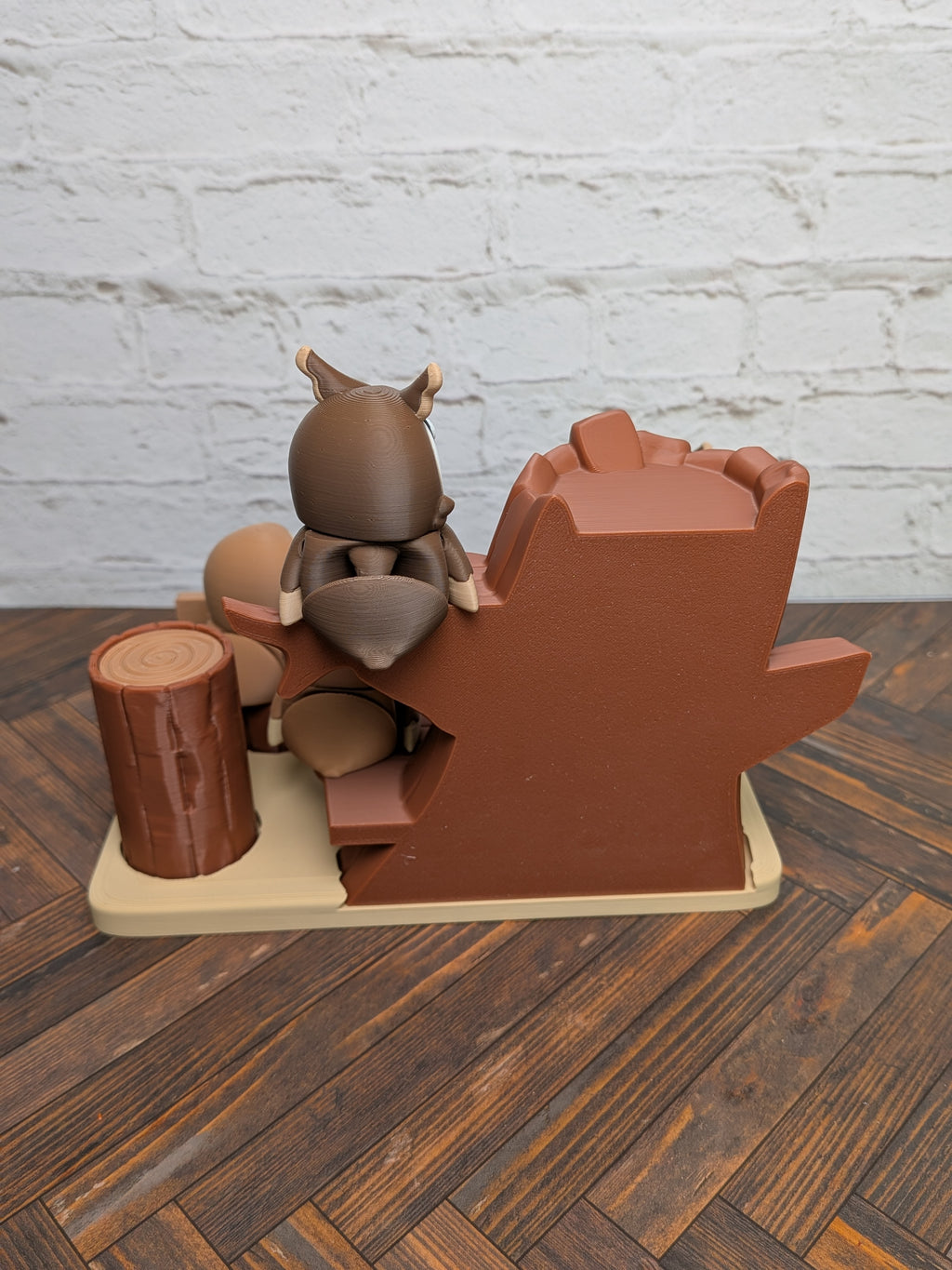 Owl Park Diorama Playset 3D Printed Desk Decor Includes 4 Articulated Owls
