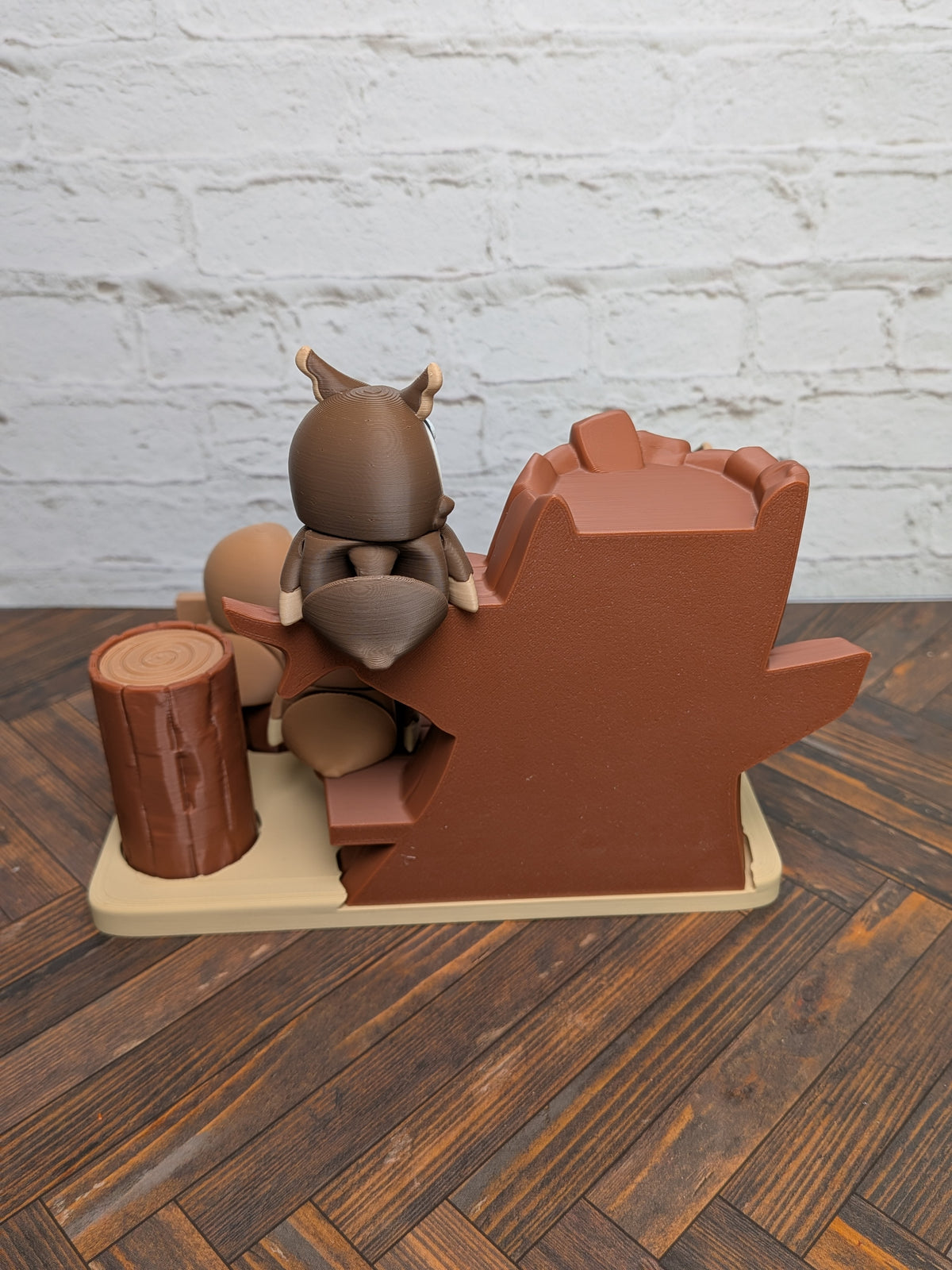 Owl Park Diorama Playset 3D Printed Desk Decor Includes 4 Articulated Owls