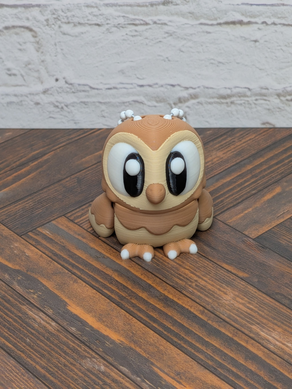 Articulated Owl Keychain Buddy 3D Printed Moveable Wings & Swivel Head Desk Toy