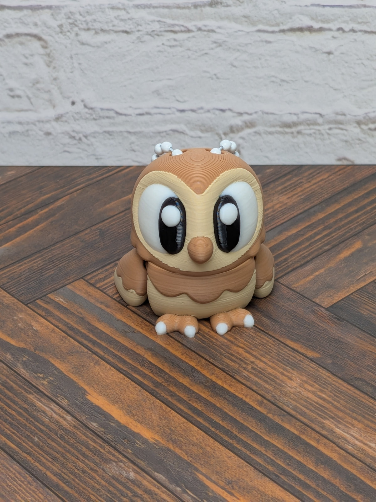 Articulated Owl Keychain Buddy 3D Printed Moveable Wings & Swivel Head Desk Toy